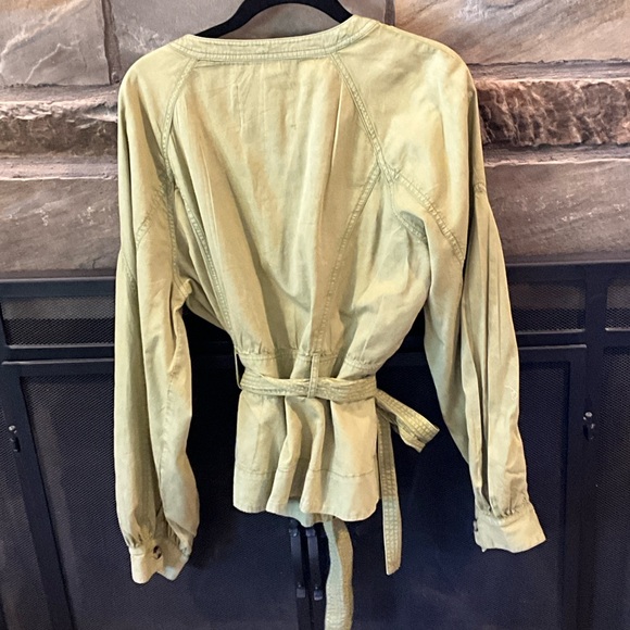 Green Anthropologie Zip-Up Jacket with Belt - Picture 2 of 5